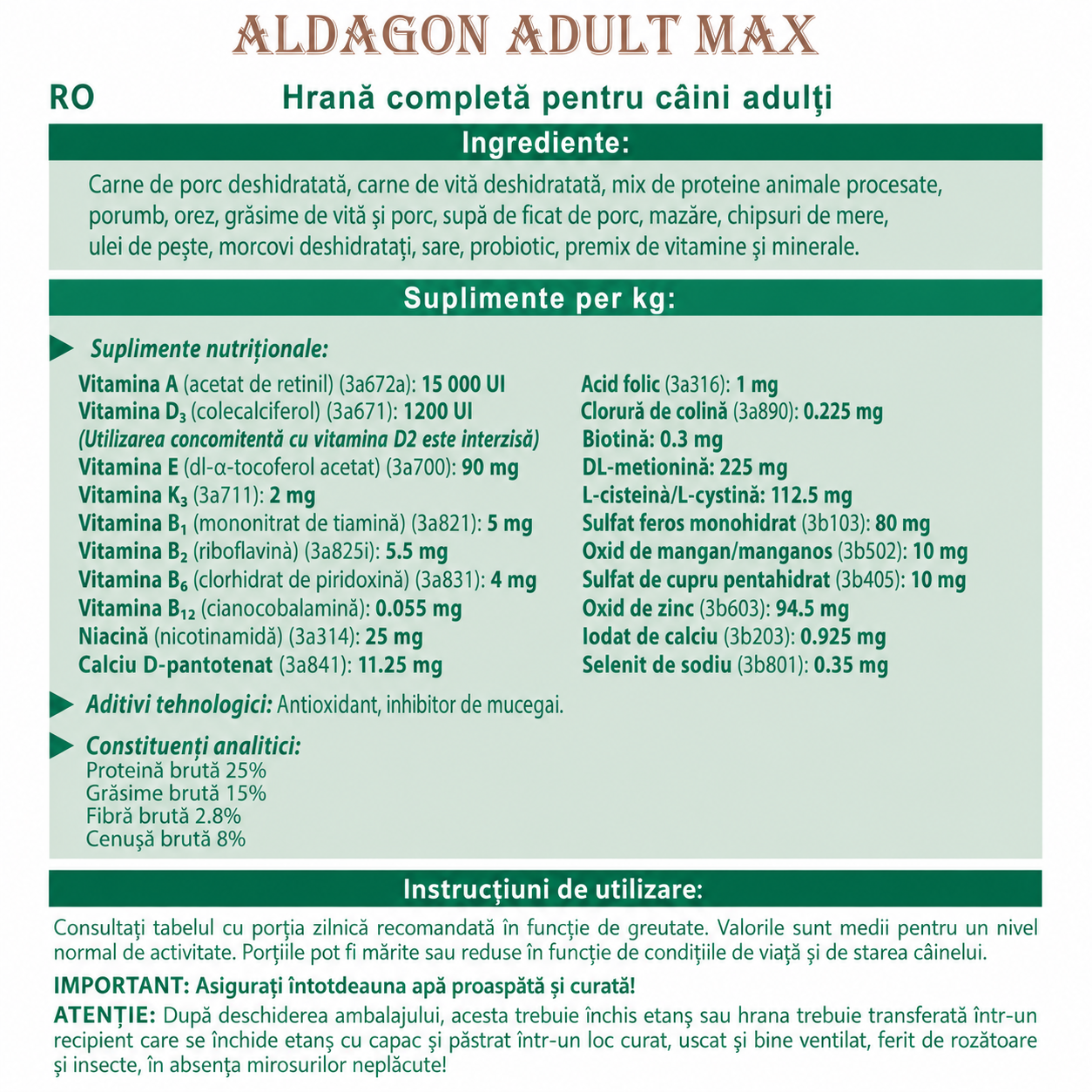 Aldagon Adult Max — Complete Food for Adult Dogs